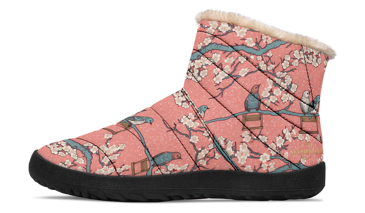 Birds And Blossoms Winter Boots