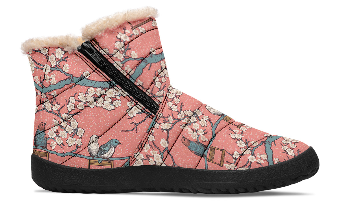 Birds And Blossoms Winter Boots