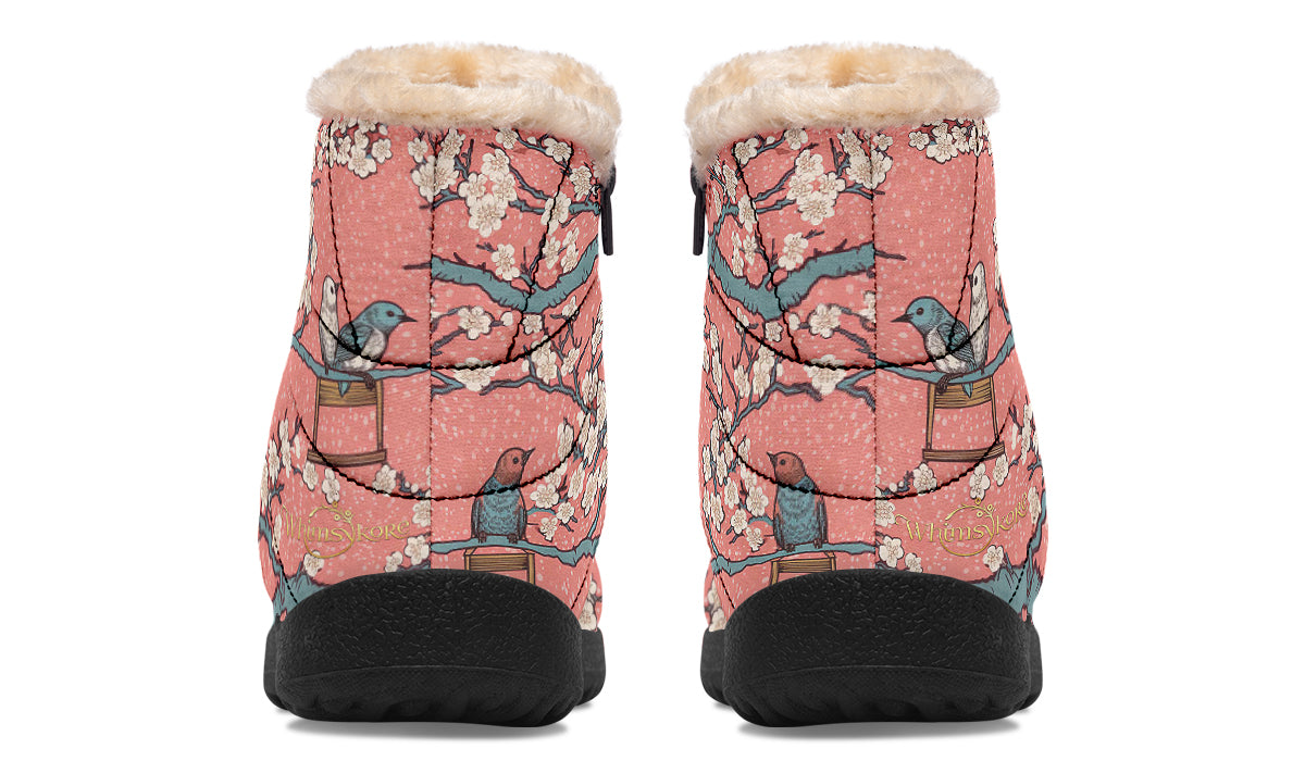 Birds And Blossoms Winter Boots