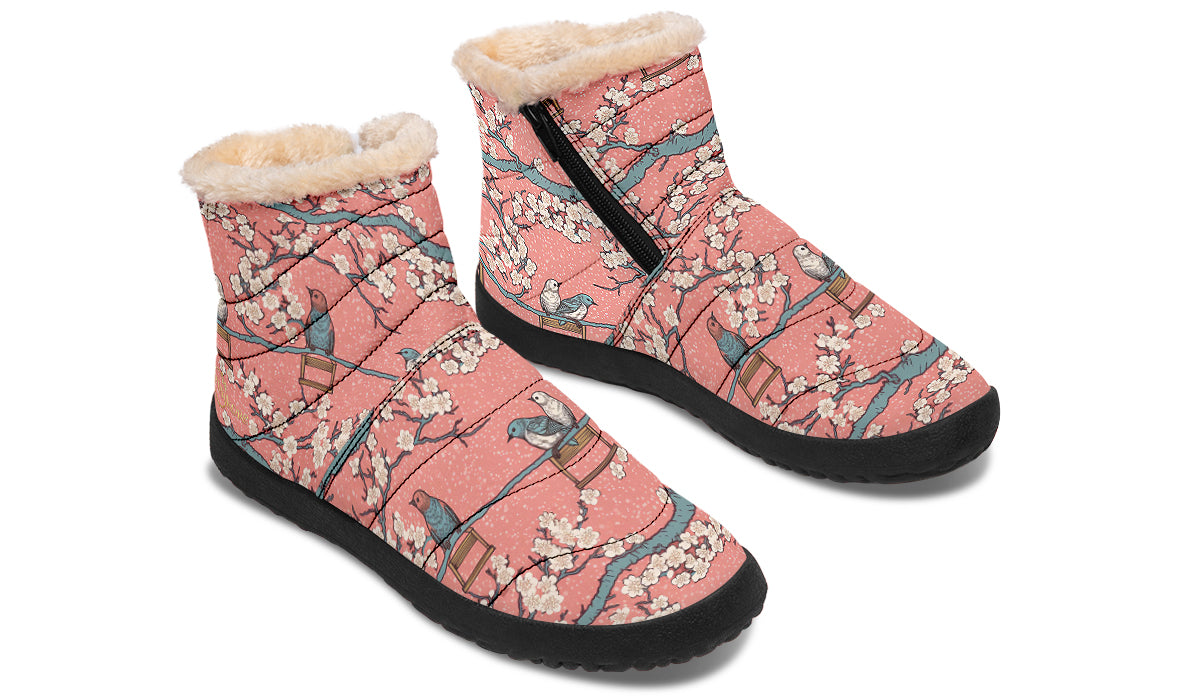 Birds And Blossoms Winter Boots