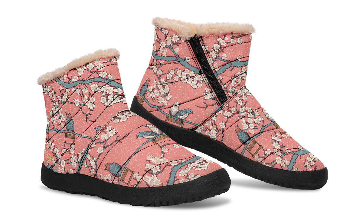 Birds And Blossoms Winter Boots