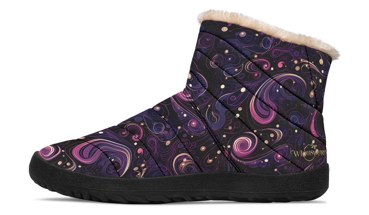 Purple Swirls Winter Boots