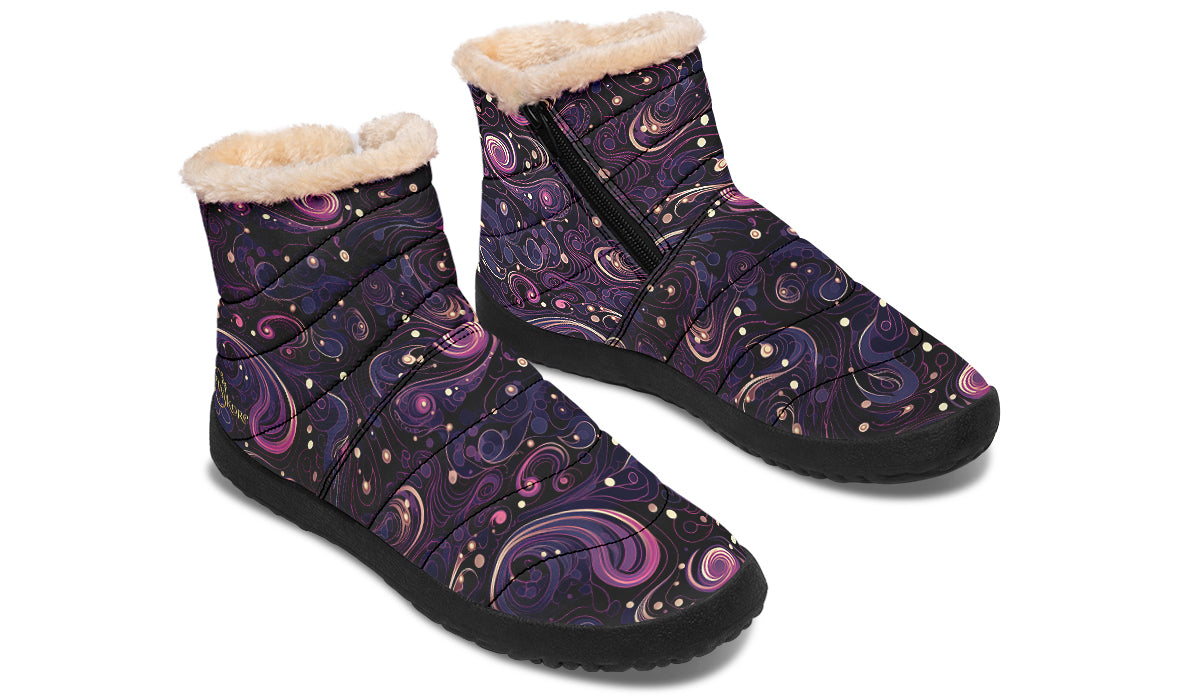 Purple Swirls Winter Boots