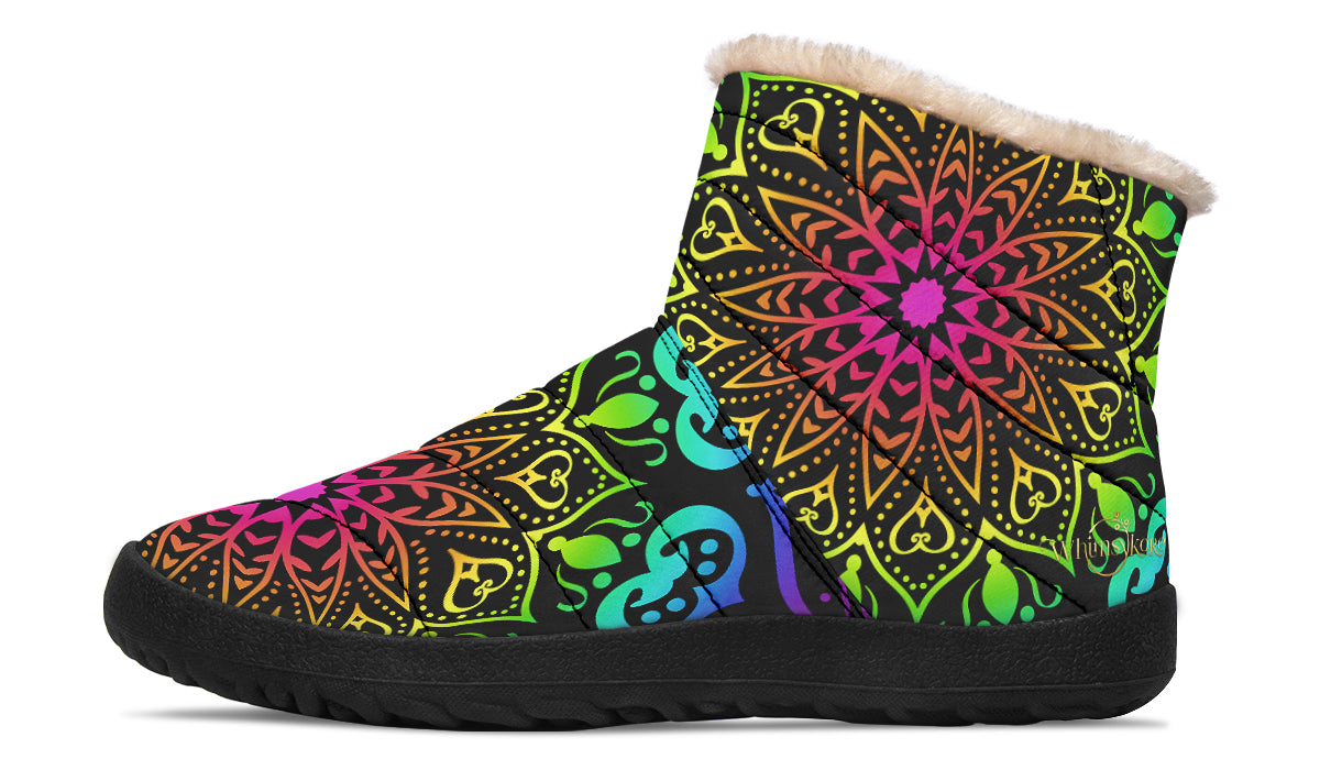Rainbow Mandala Winter Boots