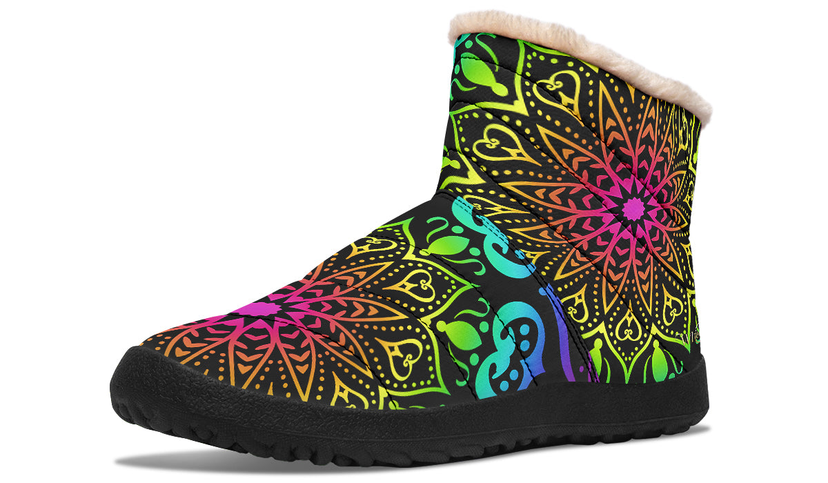 Rainbow Mandala Winter Boots