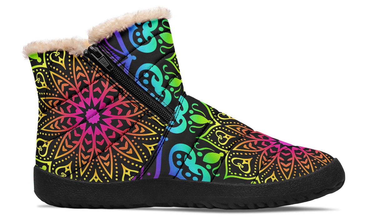 Rainbow Mandala Winter Boots