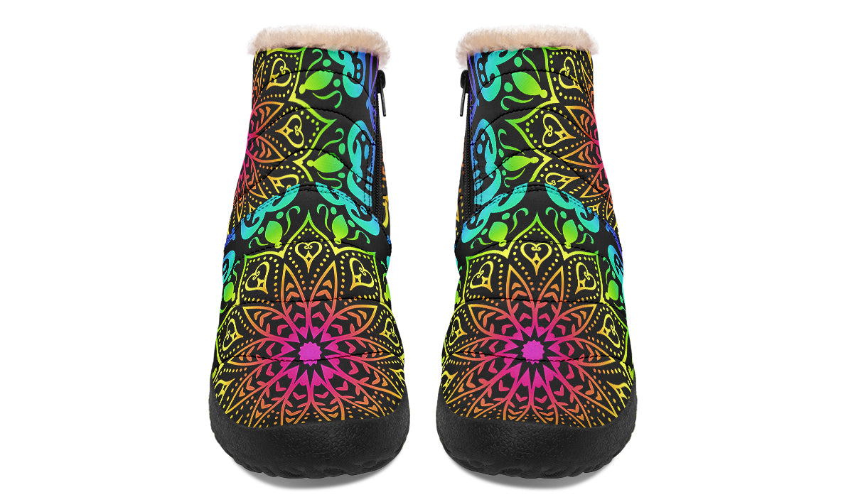 Rainbow Mandala Winter Boots