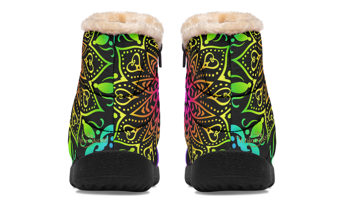 Rainbow Mandala Winter Boots
