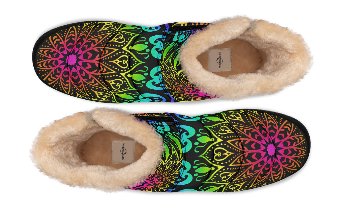 Rainbow Mandala Winter Boots