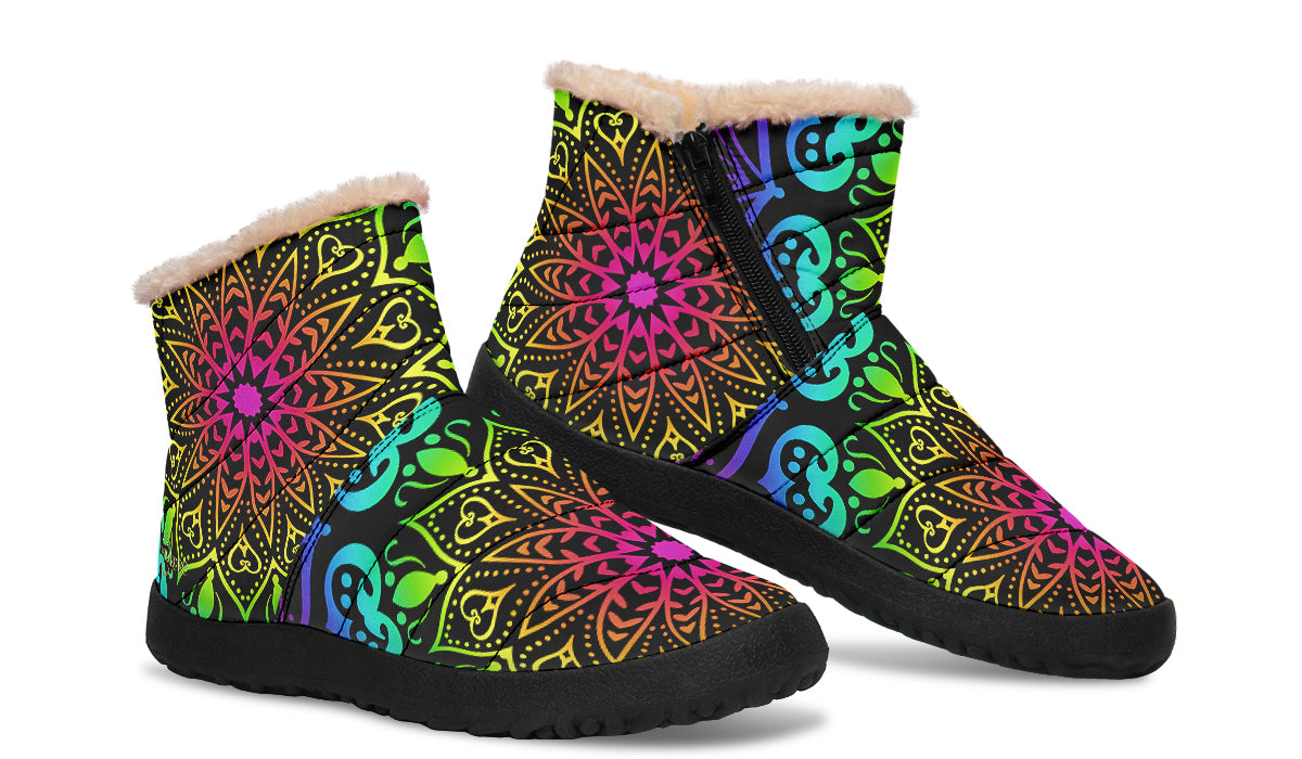 Rainbow Mandala Winter Boots