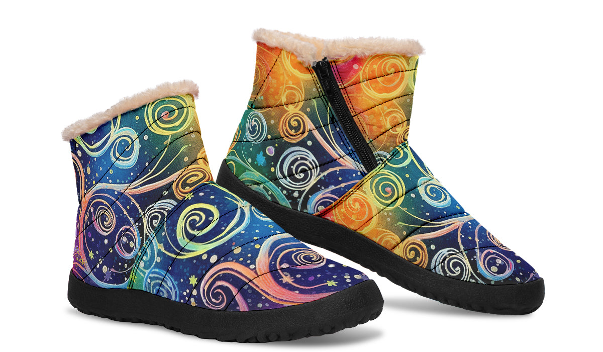 Rainbow Night Winter Boots