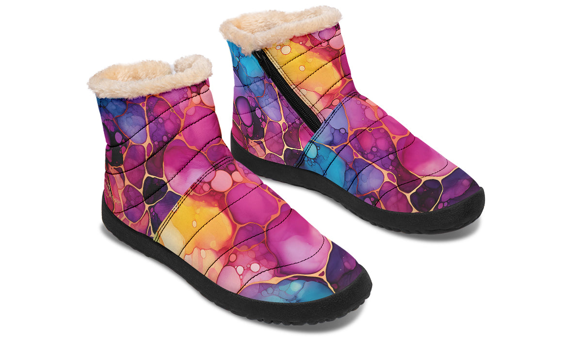 Rainbow Spill Winter Boots