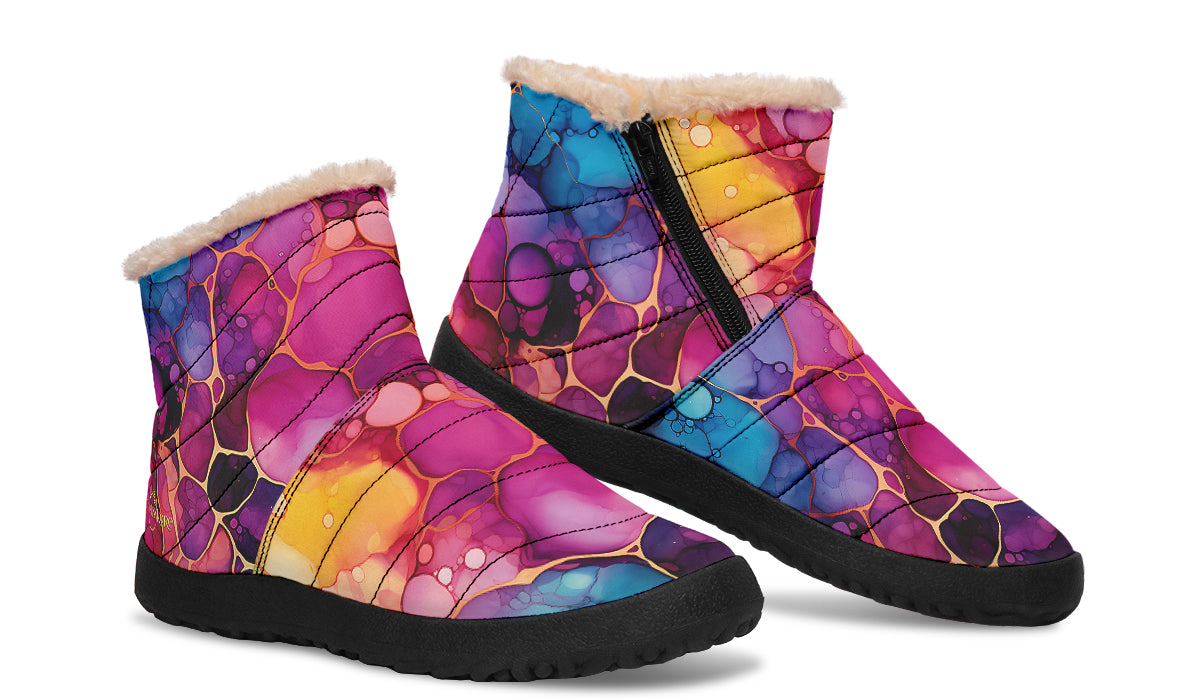 Rainbow Spill Winter Boots