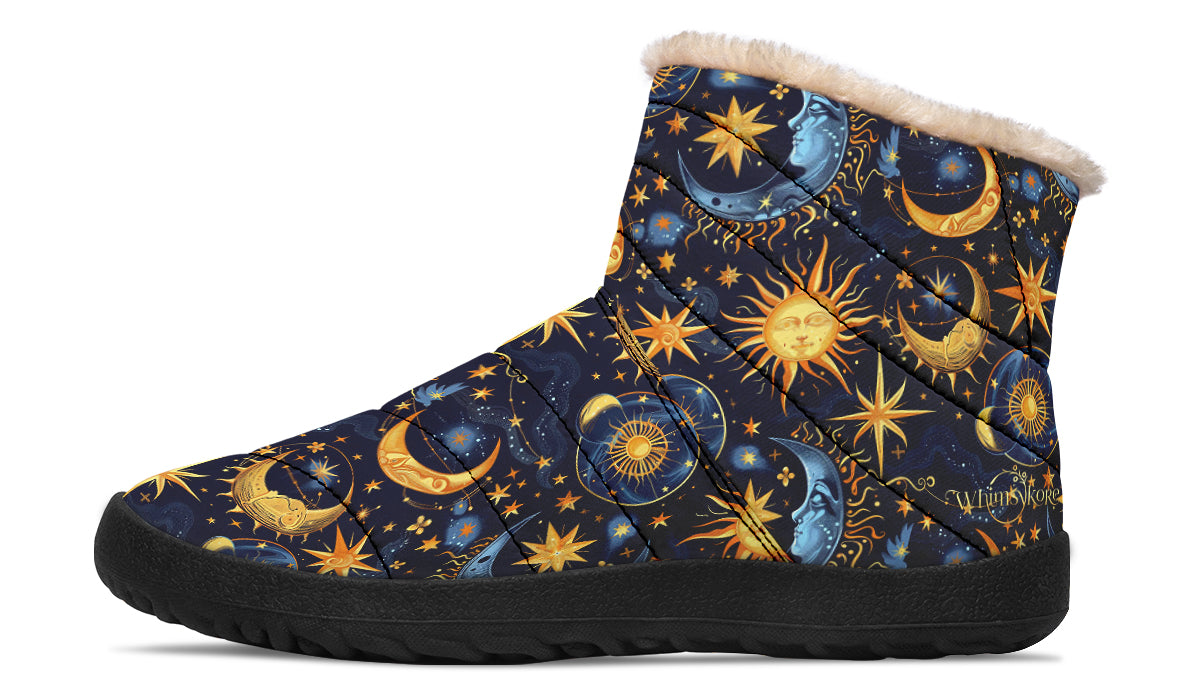 Sun Moon and Stars Winter Boots