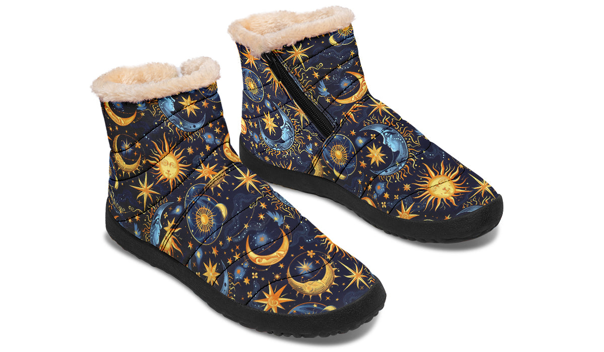 Sun Moon and Stars Winter Boots