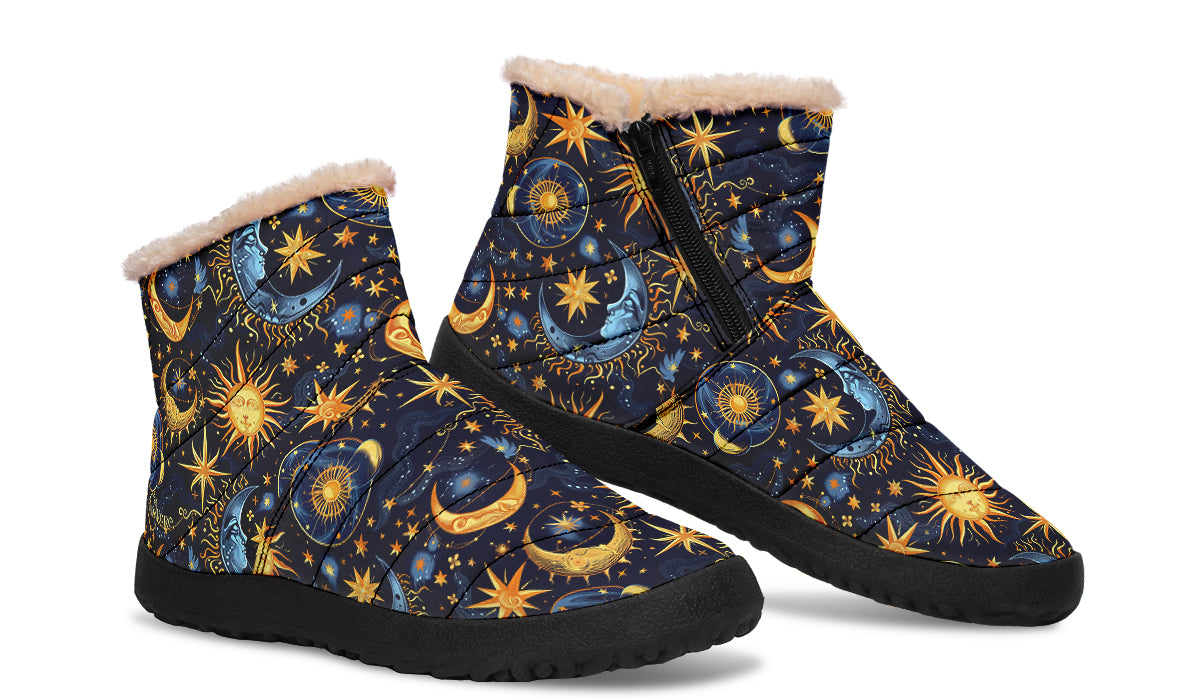 Sun Moon and Stars Winter Boots